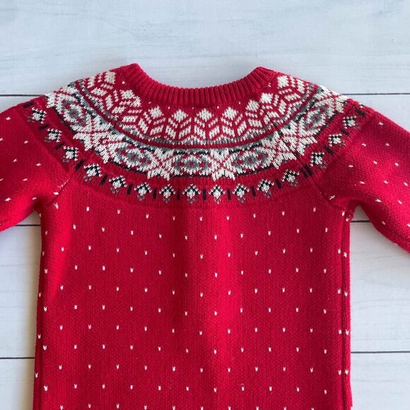 Hanna Andersson Baby Sweater Romper, Red Winter Christmas - Size 18-24 Months - Picture 7 of 7